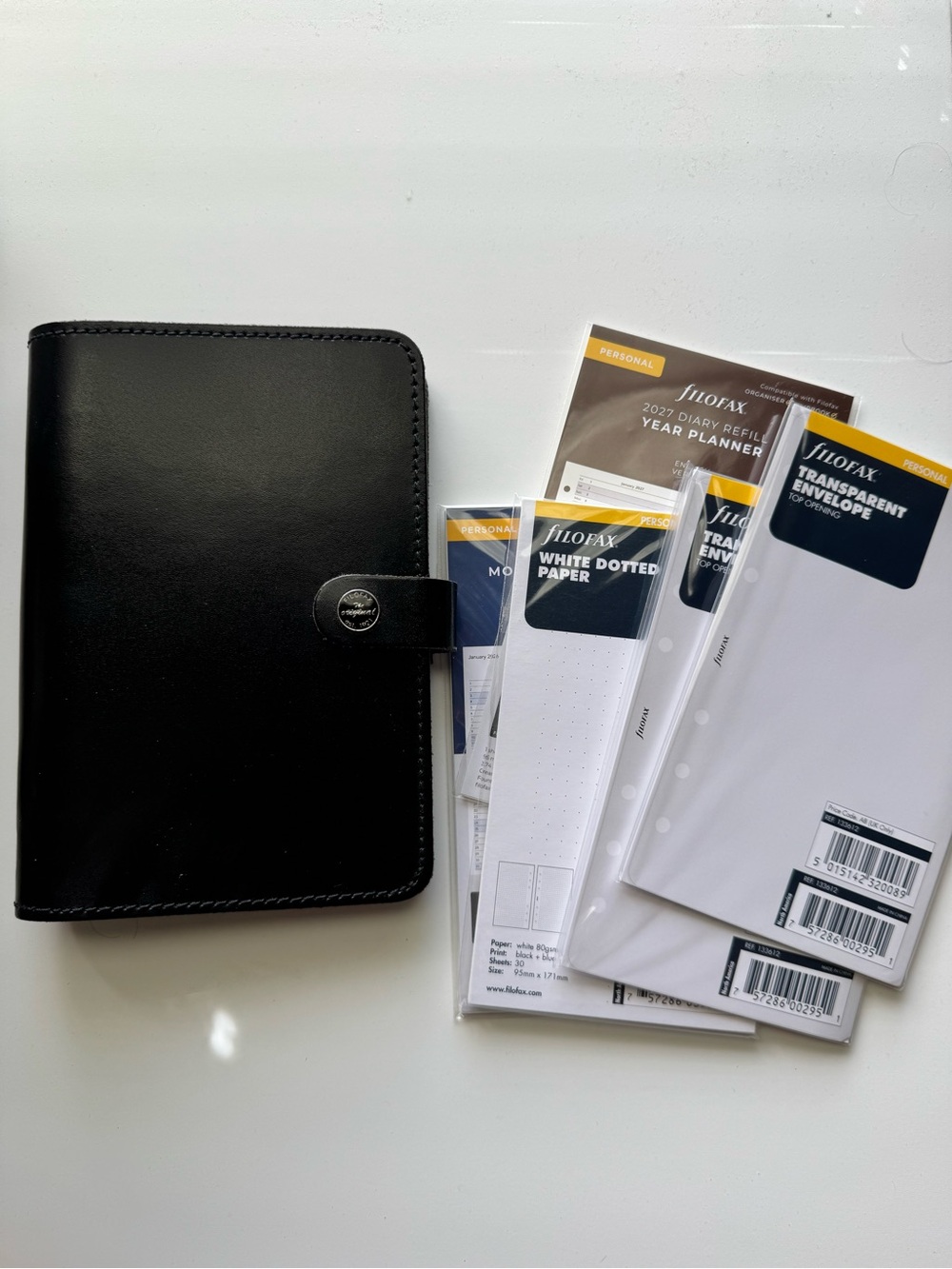 Filofax Personal The Original Black Leather Organizer with Freebies!